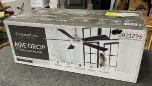 AireDrop Pull Chain 52 inch Indoor Ceiling Fan with LED Light Kit - Matte Greige with Weathered Wood Blades
