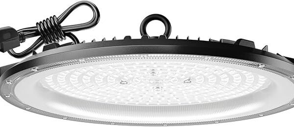 Amico 1 Pack 200W LED High Bay Light, 25,000LM, 5000K Daylight Super Bright UFO High Bay Lights with Power Cord Included, IP65 Commercial Shop Lights for Warehouse Garage Fixture, UL & FCC
