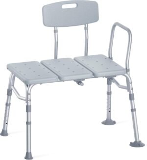 Transfer Bench for Bathtub, FSA/HSA Eligible 400 lbs Heavy Duty Shower Chair with Backrest, Slip-Resistant Feet, Height Adjustable Shower Bench Shower Seat for Elderly and Disabled - Image 2