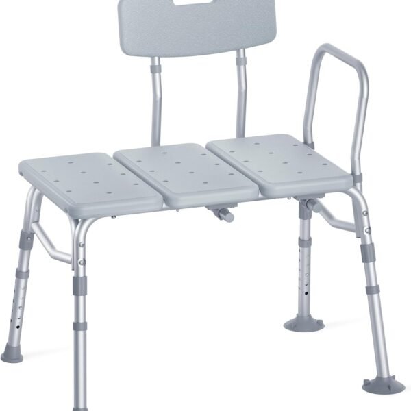 Transfer Bench for Bathtub, FSA/HSA Eligible 400 lbs Heavy Duty Shower Chair with Backrest, Slip-Resistant Feet, Height Adjustable Shower Bench Shower Seat for Elderly and Disabled