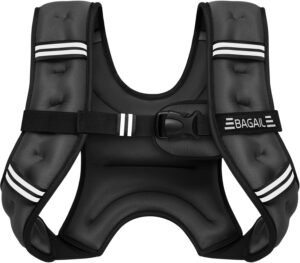 BAGAIL Weighted Vest, 5lbs/8lbs/10lbs/12lbs/15lbs/20lbs/25lbs/30lbs Weight Vest with Detachable Phone Pouch, Rucking Vest for Women, Men, Walking, Weight - Image 5