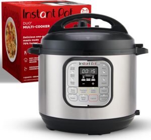 Instant Pot Duo 7-in-1 Electric Pressure Cooker, Slow Cooker, Rice, Steamer, Sauté, Yogurt Maker, Warmer & Sterilizer, Includes App With Over 800 Recipes, Stainless Steel, 6 Quart