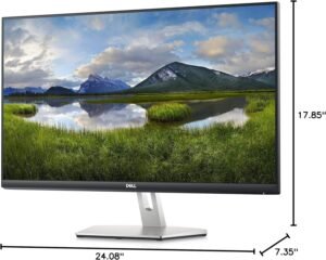 Dell S2721D 27 Inch 1440p QHD, IPS Ultra-Thin Bezel Monitor, AMD FreeSync, HDMI, DisplayPort, Built in Speakers, VESA Certified, Silver