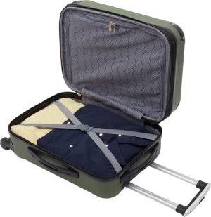 Travelers Club Chicago Hardside Expandable Spinner Luggage, Thyme Green, 20" Carry-On - Image 5
