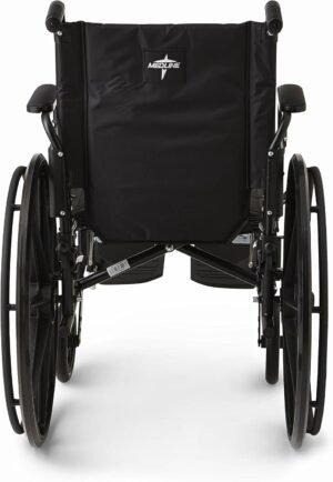 Medline K4 Premium Lightweight Wheelchair with 18" Wide Seat, Swing-Back Desk-Length Arms, Elevating Leg Rests, and 300 lb. Weight Capacity - Image 2