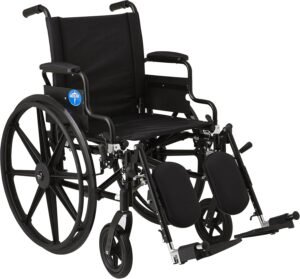 Medline K4 Premium Lightweight Wheelchair with 18" Wide Seat, Swing-Back Desk-Length Arms, Elevating Leg Rests, and 300 lb. Weight Capacity - Image 3