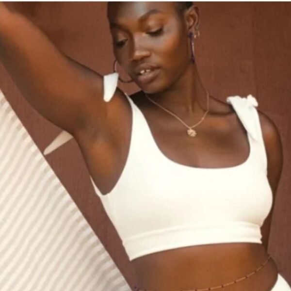 Toluca Swim Clara Simple Scoop Top - Ivory Micro Waffle