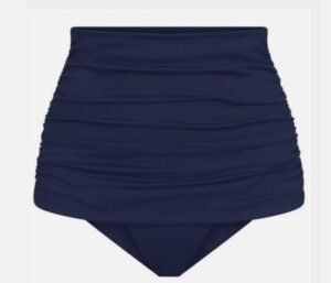 Skims Sculpting Swim Ruched High Waist Bottom In Midnight Size— (XXS) - Image 3