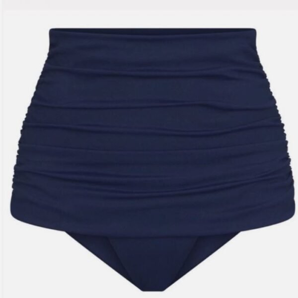 Skims Sculpting Swim Ruched High Waist Bottom In Midnight Size— (XXS)